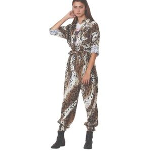 R13 Utility Jumpsuit Abstract Cheetah